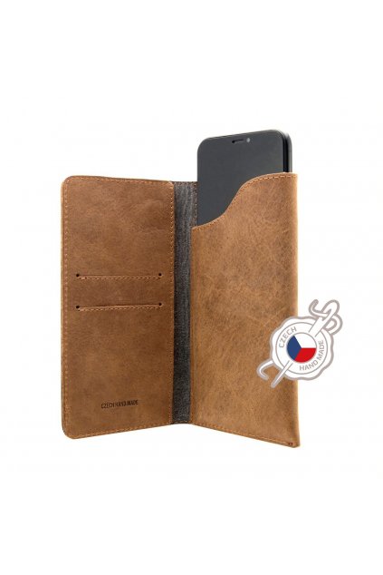 Kožené pouzdro FIXED Pocket Book pro Apple iPhone X/XS/11 Pro, hnědé