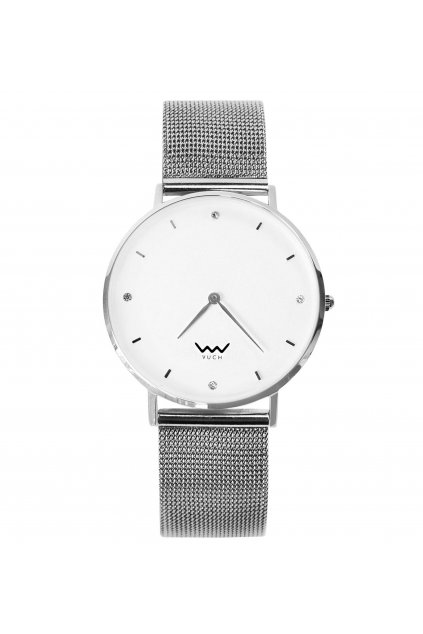 VUCH Dámské hodinky s bílým ciferníkem a nerezovým páskem Stars Collection - AUDREY