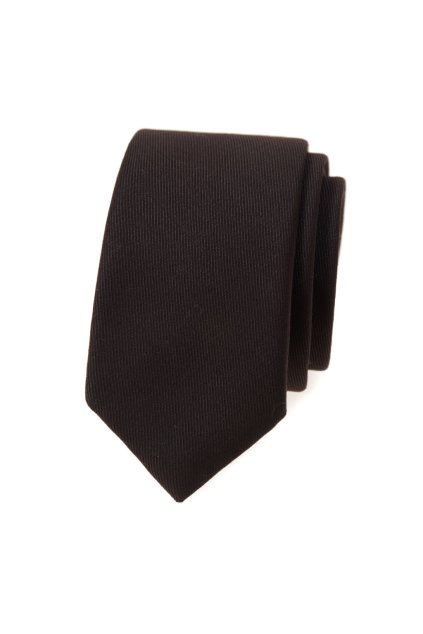 Hnědá slim kravata (Velikost šířka 5 cm)
