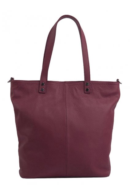 Kožená velká dámská shopper kabelka Juliette vínová