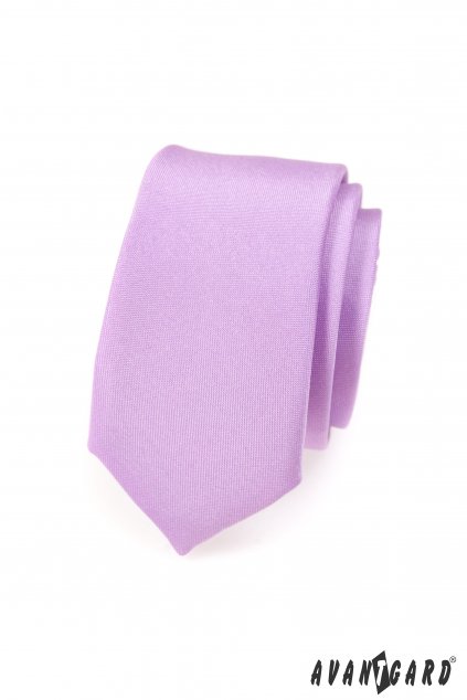 Matná světle fialová slim kravata