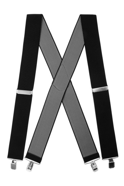 Šle X s koženým středem a zapínáním na klipy - 50 mm 872-2300-0 (Velikost uni velikost, šíře 50 mm)