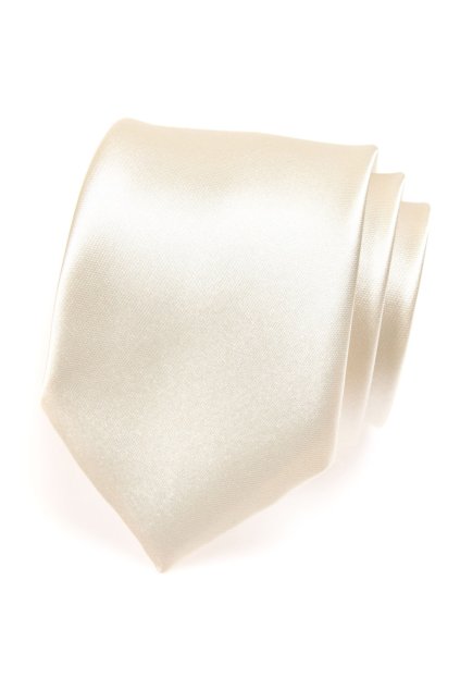 Lesklá smetanová kravata (Velikost šířka 7 cm)