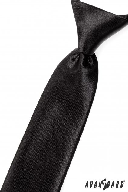 Lesklá černá dětská kravata