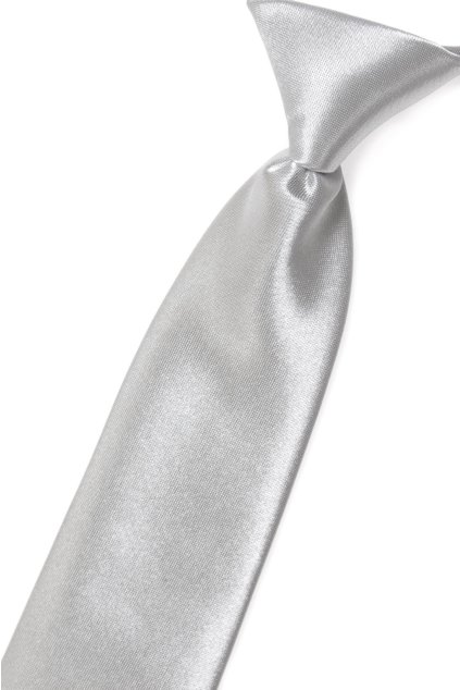 Lesklá stříbrná dětská kravata (Velikost délka 44 cm)
