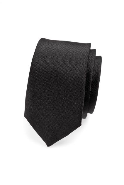 Matná černá slim kravata (Velikost šířka 5,5 cm)