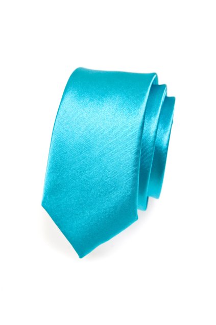 Tmavší tyrkysová slim kravata (Velikost šířka 5 cm)