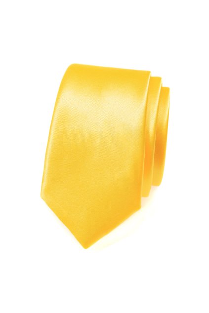 Žlutá slim kravata (Velikost šířka 5 cm)