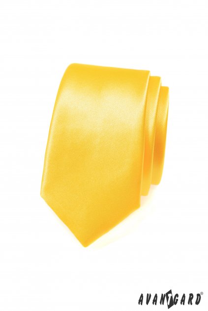 Žlutá slim kravata