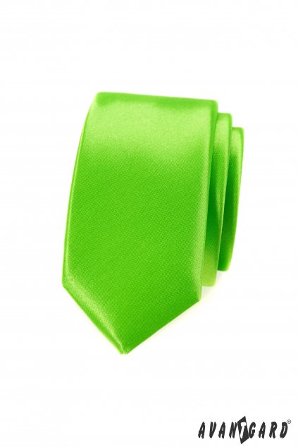 Zelená slim kravata s leskem