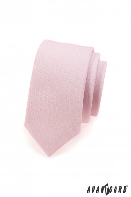 Velmi světle růžová slim kravata