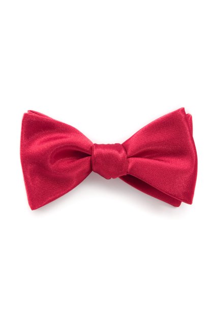Lesklý červený vázací motýlek (Velikost uvázaný cca 12 cm)