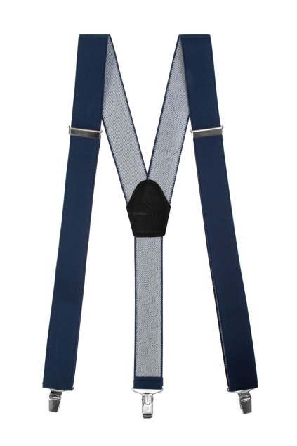 Široké tmavě modré kšandy (Velikost uni velikost, šíře 35 mm)