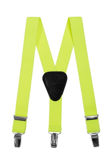 Dětské žluté neonové šle/kšandy s černým středem (Velikost výška postavy 90 - 110 cm)