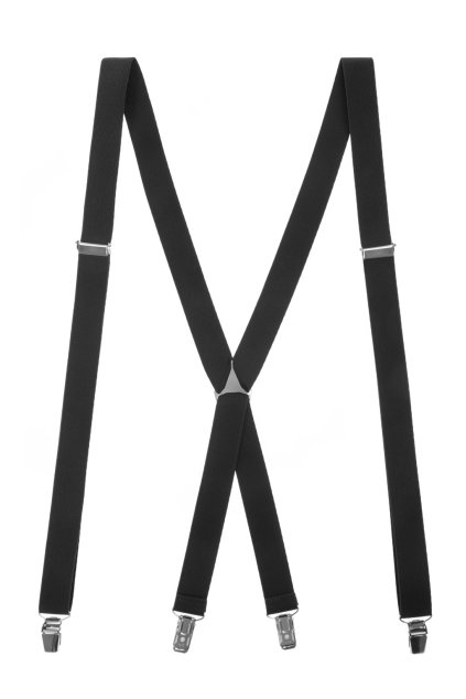 Úzké černé kšandy X (Velikost uni velikost, šíře 25 mm)