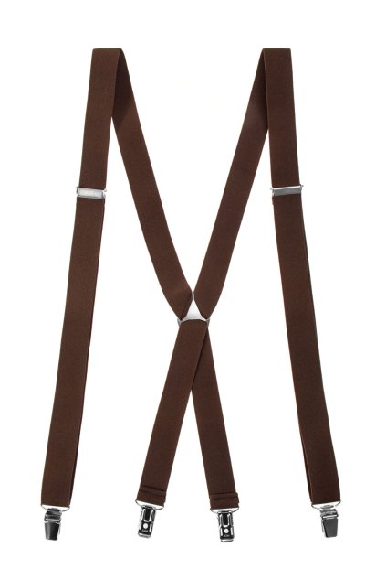 Úzké hladké hnědé kšandy/šle (Velikost uni velikost, šíře 25 mm)