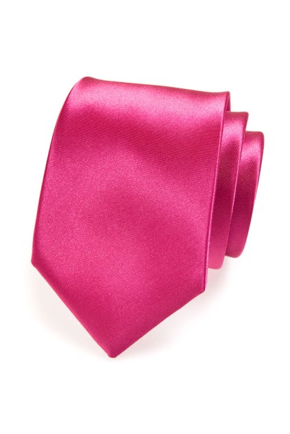 Jemně lesklá fuxiová kravata (Velikost šířka 7 cm)