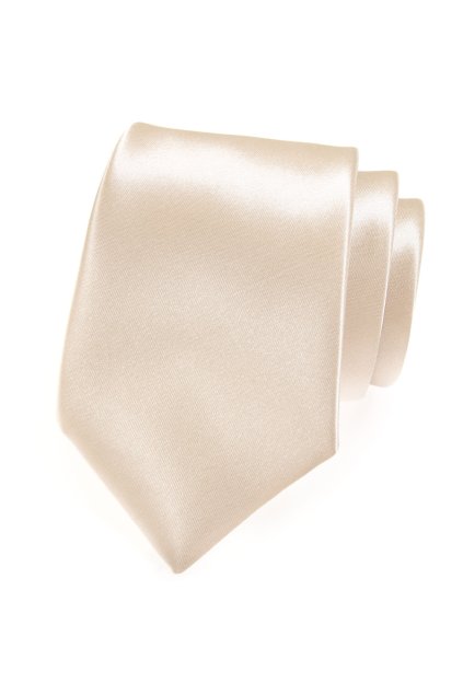 Jemně lesklá ivory kravata (Velikost šířka 7 cm)