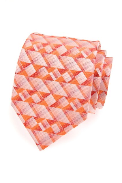 Oranžová kravata se vzorem (Velikost šířka 8 cm)