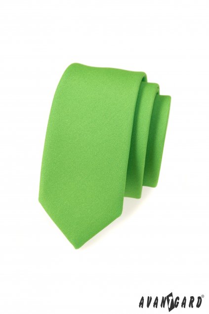 Matná zelená slim kravata