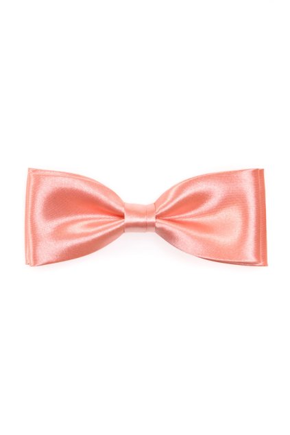 Lesklý lososový motýlek + stejný kapesníček (Velikost 12,5 cm)