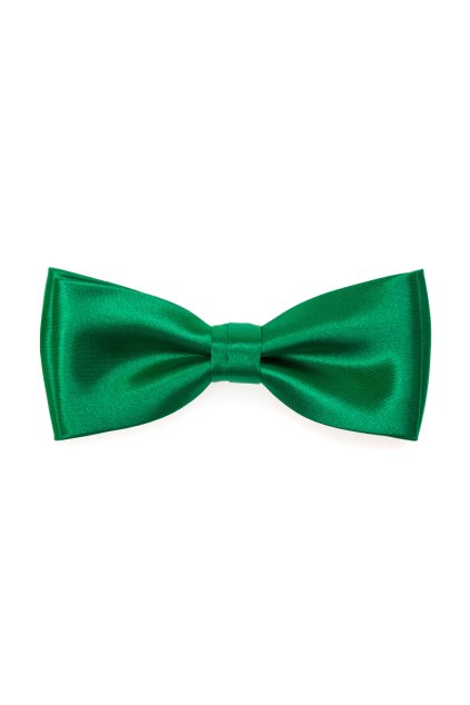 Lesklý tmavě zelený motýlek + stejný kapesníček (Velikost 12,5 cm)