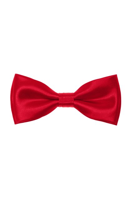 Lesklý červený motýlek + stejný kapesníček (Velikost 12,5 cm)