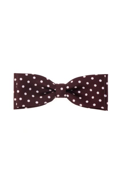 Vínový motýlek – bílé puntíky (Velikost 10 cm)