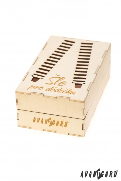 Dřevěná dárková krabička na šle - Nápis pro dědečka