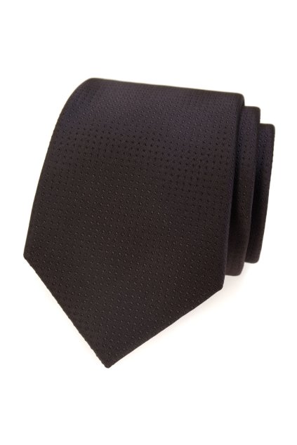 Hnědá kravata s decentními tečkami (Velikost šířka 7 cm)