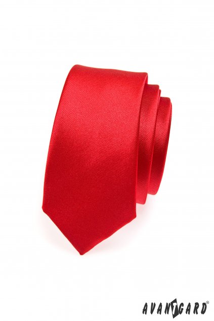 Jednoduchá červená slim kravata