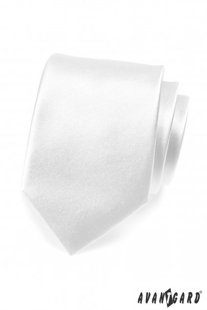 Lesklá bílá kravata