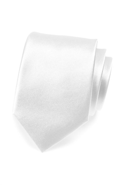 Lesklá bílá kravata (Velikost šířka 7 cm)