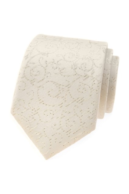 Zdobená smetanová kravata (Velikost šířka 7 cm)
