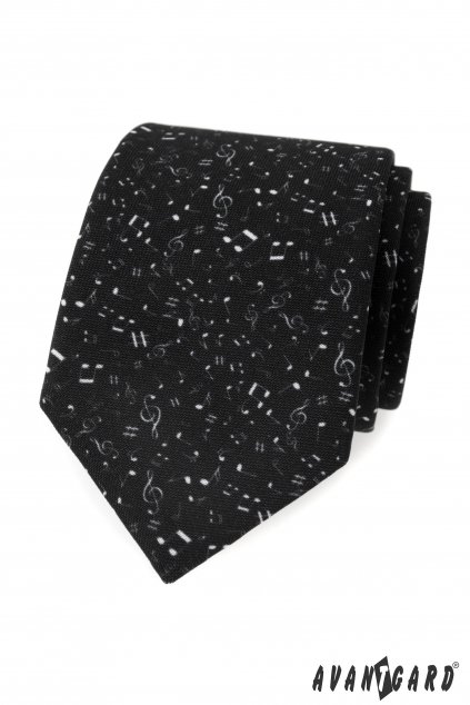 Černá kravata s notami