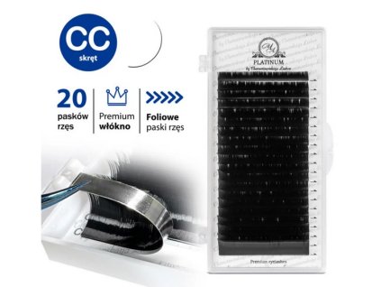 Black Eyelash Extensions Curl CC 20 lines PLATINUM