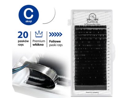 Black Eyelash Extensions Сurl С 20 lines PLATINUM