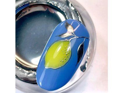 metalicky gel paint nail art design