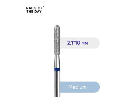 Diamantová fréza NAILSOFTHEDAY Rounded Cylinder 2,1×10 mm Blue