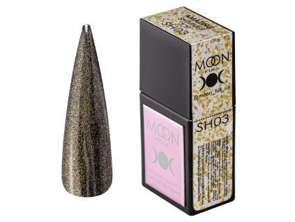 Moon Amazing Shimmer Top SH03 – Transparent with Light Gold Pearl Micro Glitter 12 ml