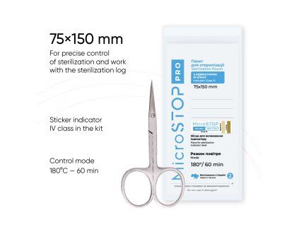 MicroSTOP Pro sterilizační sáčky 75×150 mm s indikátorem třídy IV