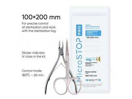 MicroSTOP Pro sterilizační sáčky 100×200 mm s indikátorem třídy IV