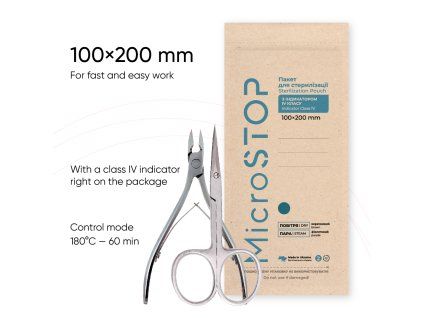 MicroSTOP Eco sterilizační sáčky 100×200 mm s indikátorem třídy IV