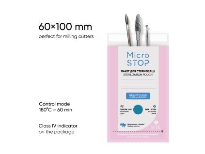 MicroSTOP sterilizační sáčky 60×100 mm s indikátorem třídy IV