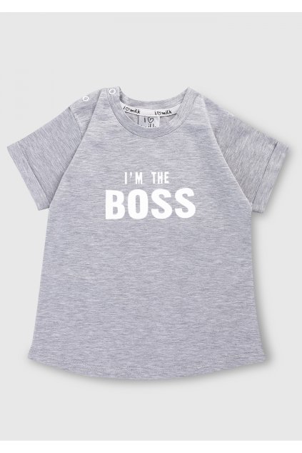 t shirt dzieciecy i m the boss szary melanz