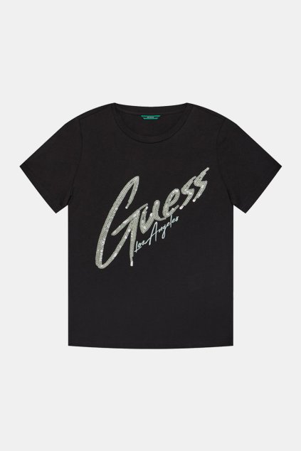 Guess - Dívčí tričko "GLITTER" (Barva Bílá, Velikost 128)