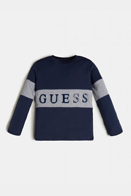 Guess - Tričko s dlouhým rukávem "Regular Fit" (Barva Tmavě modrá, Velikost 122)