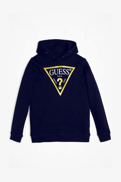 Guess - Mikina s kapucí (Barva tmavě modrá, Velikost 152)