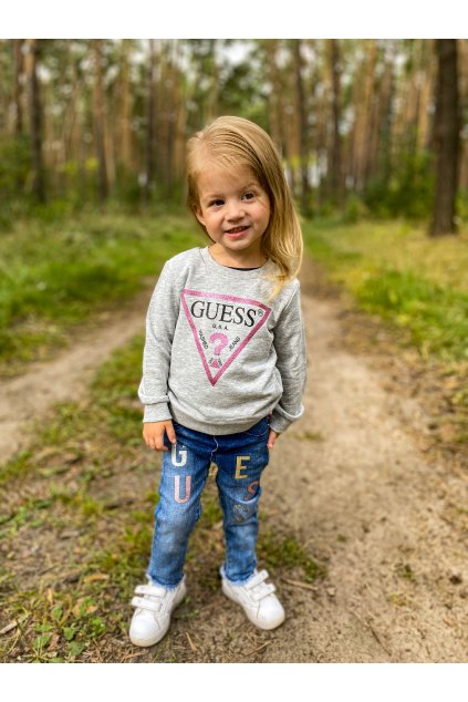 Dívčí mikina bez kapuce GUESS, šedá CORE