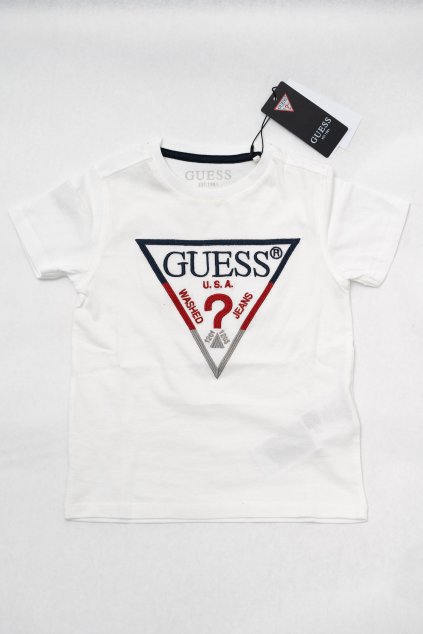 Guess - Dětské tričko s krátkým rukávem "CORE COLOR" - bílé